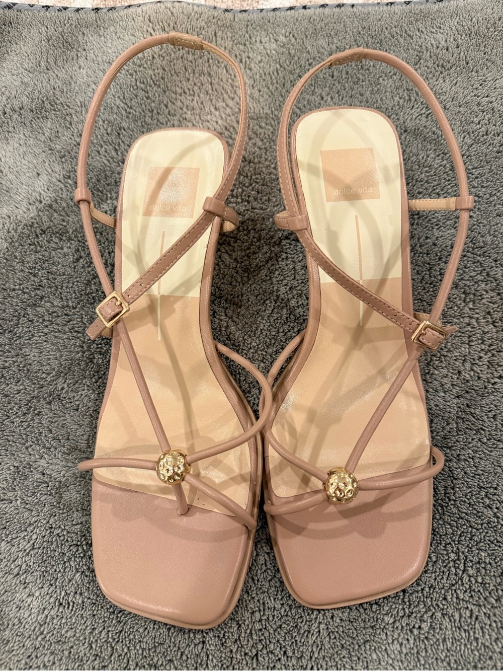 Dolce Vita Pink Strappy Gold-Accent Sandals